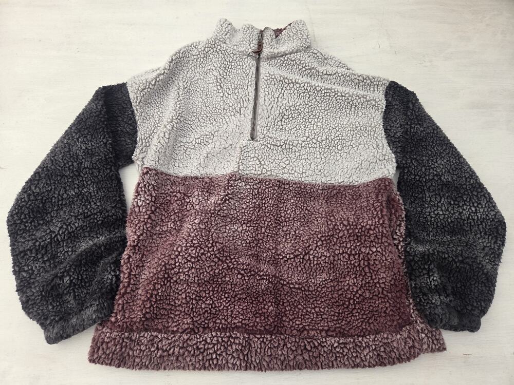 Women’s BKE Sherpa Jacket 1/4 Zip Medium Faux Fur Outdoors Comfort Casual